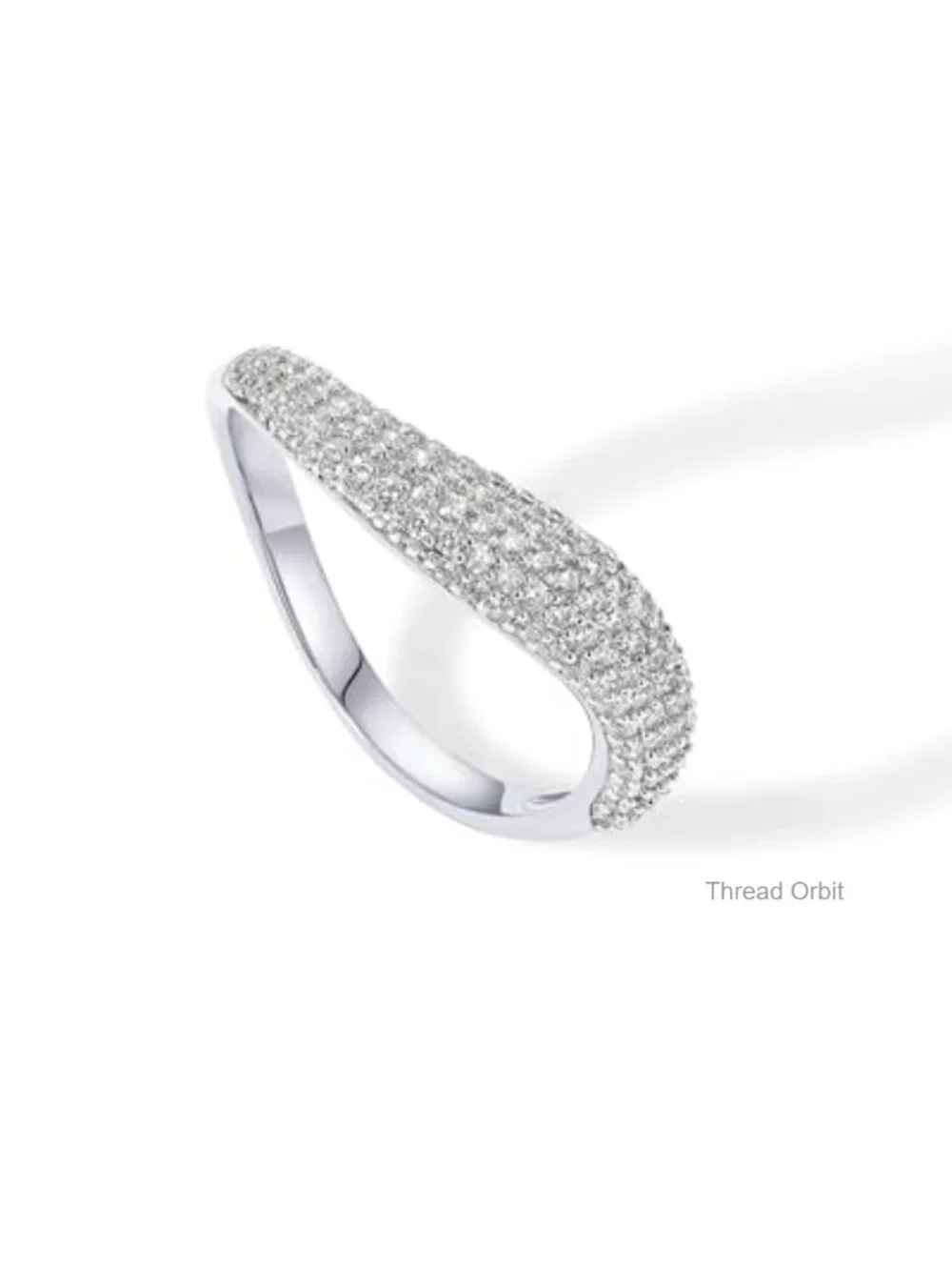 Gold Plated Wavy Cubic Zirconia Stackable Band Ring for Women